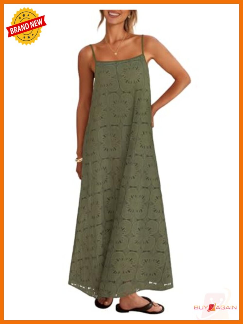 Women's Summer Maxi Dress Boho Spaghetti Straps Sleeveless Sundress